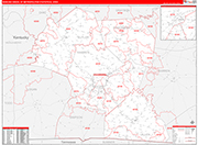 Bowling Green Metro Area Wall Map Red Line Style
